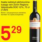 Allahindlus - Itaalia kaitstud päritolunimetusega vein Zonin Regions Valpolicella DOC 