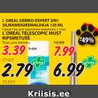 Allahindlus - L´OREAL DERMO-EXPERT 2IN1
SILMAMEIGIEEMALDAJA 125 ML; L´OREAL TELESCOPIC MUST
RIPSMETUŠŠ