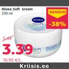 Allahindlus - Nivea Soft kreem
200 ml