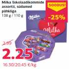 Milka šokolaadikommide
assortii, südamed
pähkliga