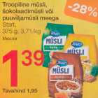 Troopiline müsli, šokolaadimüsli või puuviljamüsli meega