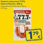 Krakovi suitsuvorst 77,7%,
Maks & Moorits, 300 g
