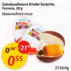 Šokolaadimuna Kinder Surprise, Ferero, 20g