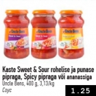 Kaste Sweet & Sour rohelise ja punase pipraga, Spicy pipraga või ananassiga