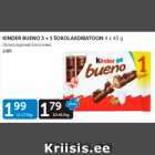 KINDER BUENO 3 + 1 ŠOKOLAADIBATOON 