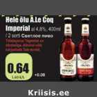 Allahindlus - Hele õlu A.Le Cog Imperial al 4,8%,400ml