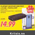 Allahindlus - PLATINET AKUPANK 5000 MAH 
2 X USB + TASKULAMP