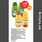 Šampoon (250 ml, 5,69/L)
või palsam (200 ml, 7,45/L)
Nature Moments Honey
Elixir Barbary Fig Oil või
šampoon (250 ml, 5,69/L)
või palsam (200 ml, 7,45/L)
Nature Moments
Mediterranean Olive and
Aloe Vera