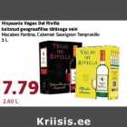 Hispaania Vegas Del Rivilla
kaitstud geograafilise tähisega vein
Macabeo Pardina, Cabernet Sauvignon Tempranillo
3 L