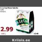 A. Le Coq Pilsner hele õlu
4,2%
6 x 0,5 L