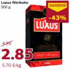 Allahindlus - Luxus fi ltrikohv
500 g