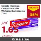 Allahindlus - Colgate Maximum
Cavity Protection
Whitening hambapasta
75 ml