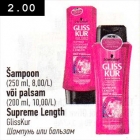 Šampoon 250 ml või palsam 200 ml; Supreme Lenght 