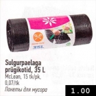 Sulgurpaelaga prügikotid, 35 l