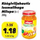 Allahindlus - Köögiviljahautis loomalihaga Milupa (6+) 200g