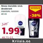 Allahindlus - Nivea Invisible stick
deodorant