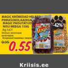 MAGIC KRÕBEDAD HELBED
PIIMAŠOKOLAADIGA,
MAGIC PAISUTATUD
NISU MEEGA 150G