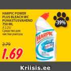 HARPIC POWER
PLUS BLEACH WC
PUHASTUSVAHEND
750 ML