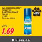 Allahindlus - WILKINSON PROTECT
SENSITIVE
RASEERIMISVAHT
200 ML