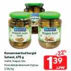 Konserveeritud kurgid
Salvest, 675 g

