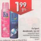 Allahindlus - Fа Sроrt deodorant, 150 ml .meestele Sроrt
.naistele Pink Paradise