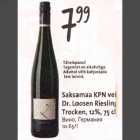 Allahindlus - Saksamaa KPN vein Dr. Loosen Riesling Trocken,12%,75cl