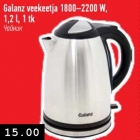 Allahindlus - Galanz veekeetja 1800-2200 W, 1,2 l, 1 tk