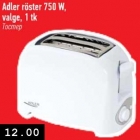 Allahindlus - Adler röster 750 W, valge, 1 tk