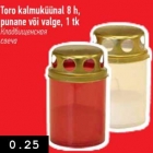 Allahindlus - Toro kalmuküünal 8 h,punane või valge, 1 tk