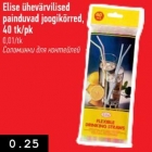 Allahindlus - Elise ühevärvilised painduvad joogikõrred, 40 tk/pk