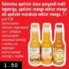 Allahindlus - Valensina apelsini-õuna-porgandi mahl ingveriga, apelsini-mango nektar meega või apelsini-marakuia nektar meega, 1 l