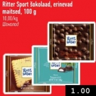 Allahindlus - Ritter Sport šokolaad, erinevad maitsed, 100 g