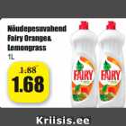 Allahindlus - Nõudepesuvahend 
Fairy Orange&
Lemongrass
1L
