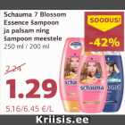 Allahindlus - Šchauma 7 Blossom 
Essence šampoon 
ja palsam ning 
šampoon meestele