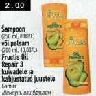 Šampoon või palsam Fructis Oil Repair 3 kuivadele ja kahjustatud juustele, Garnier