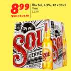 Allahindlus - Õlu Sol, 4,5%, 12 x 33 cl
