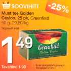 Must tee Golden Ceylon, 25 pk, Greenfield 50 g