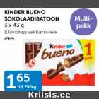 KINDER BUENO ŠOKOLAADIBATOON 3 X 43 g