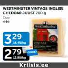 WESTMINSTER VINTAGE INGLISE CHEDDAR JUUST 200 g