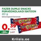 Allahindlus - FAZER DUMLE SNACKS
PIIMAŠOKOLAADI BATOON
40 g