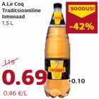 Allahindlus - A.Le Coq
Traditsiooniline
limonaad
1,5 L