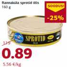 Allahindlus - Rannaküla sprotid õlis
160 g