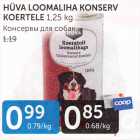 HÜVA LOOMALIHA KONSERV KOERTELE 1,25 kg