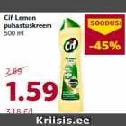 Allahindlus - Cif Lemon
puhastuskreem
500 ml