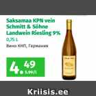 Saksamaa KPN vein
Schmitt & Söhne
Landwein Riesling