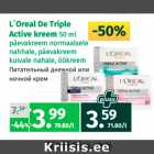 Allahindlus - L´Oreal De Triple
Active kreem 50 ml