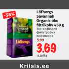 Allahindlus - Löfbergs
Savannah
Organic öko
filtrikohv 450 g