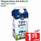 Täispiim Alma, 3,8-4,2%, 2 l
