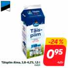 Täispiim Alma, 3,8-4,2%, 1,5 l