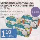 GRANAROLO 100% VEGETALE KREEMJAS KOOKOSEDESSERT 2 X125 G